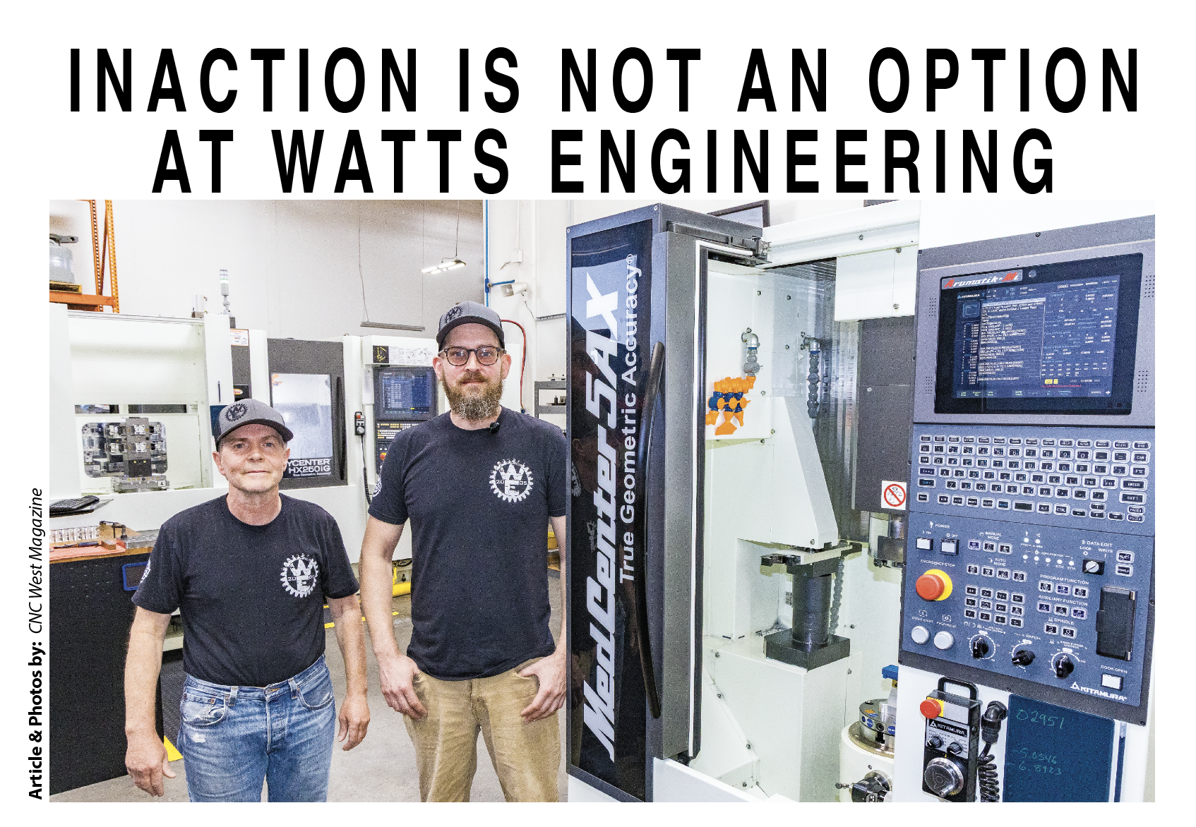 photo of two men and a CNC machine